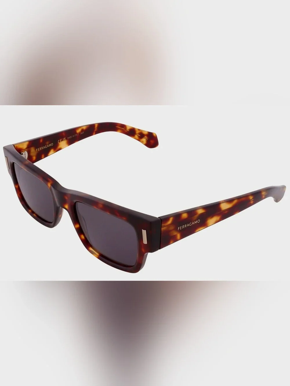 Ferragamo Tortoiseshell Rectangular Sunglasses - Brown & Amber